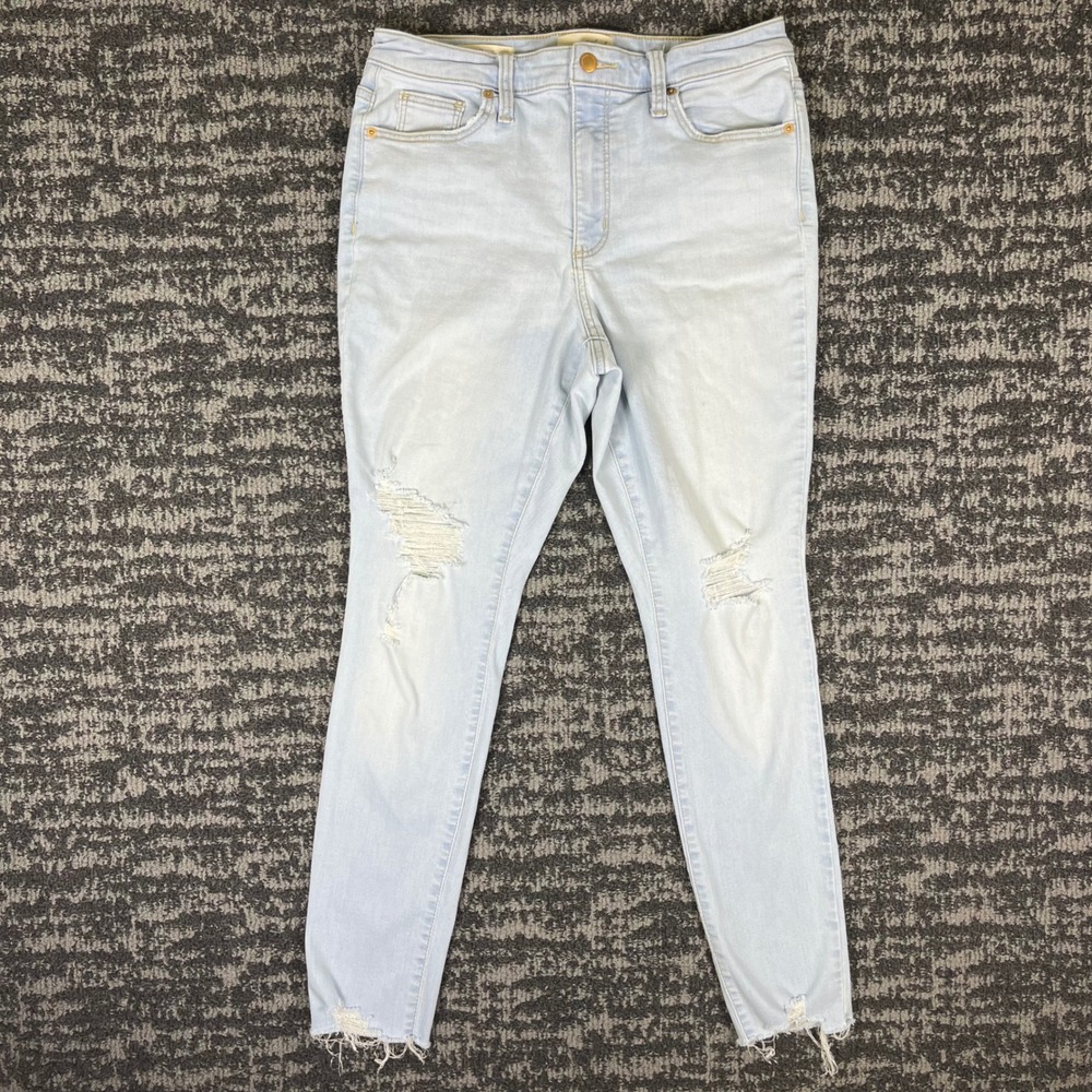 Universal Thread Jeans Womens 10/30R Light Wash Distressed High Rise Skinny Blue